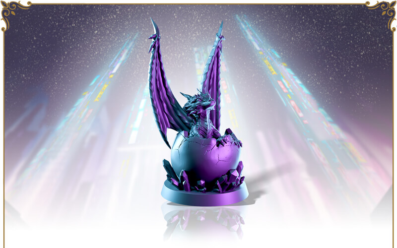 Hatchling Dragon / Egg STL (32mm base)