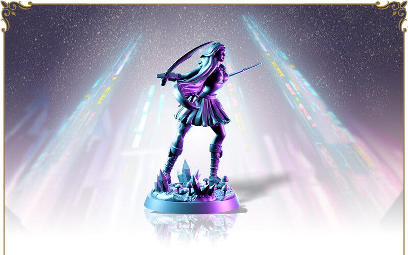 Human Dual-Scimitars STL (32mm base)
