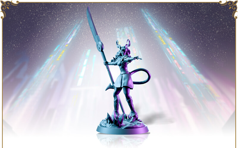 Tiefling Polearm STL (32mm base)